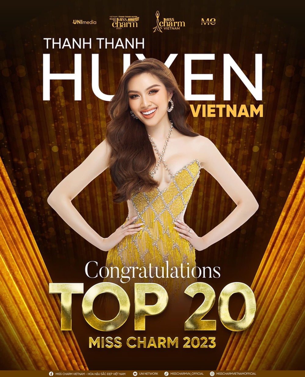 Thanh Thanh Huyền dừng chân ở top 20 Miss Charm - Ảnh 1.