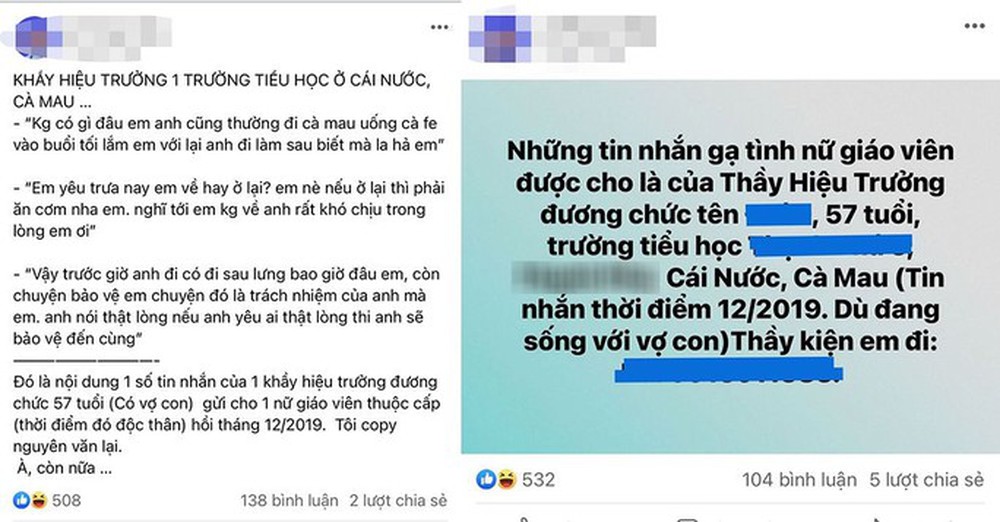 “Nóng” vụ hiệu trưởng nhắn tin “nội dung nhạy cảm” với giáo viên