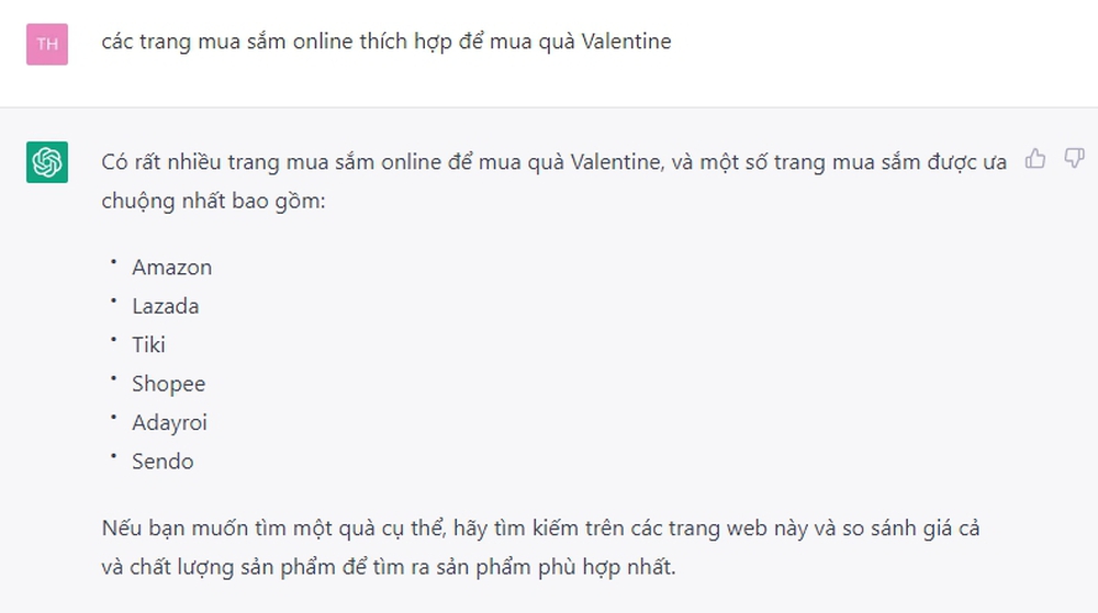 Khi ChatGPT gợi ý quà tặng Valentine: Giới thiệu đủ thứ nhưng đến khi hỏi địa chỉ mua thì… lại chịu - Ảnh 7.