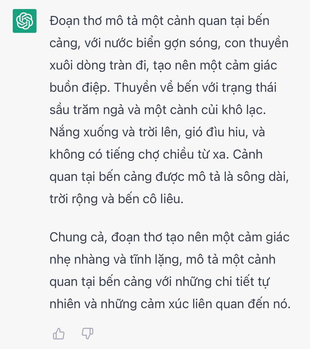 Nhờ ChatGPT trổ tài phân tích bài thơ Sóng và loạt tác phẩm văn học đình đám: Liệu đã đủ tầm để thay thế giáo viên? - Ảnh 6.