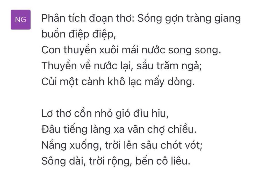 Nhờ ChatGPT trổ tài phân tích bài thơ Sóng và loạt tác phẩm văn học đình đám: Liệu đã đủ tầm để thay thế giáo viên? - Ảnh 5.