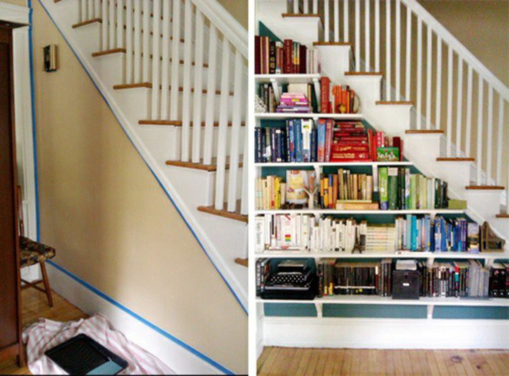 Tận dụng gầm cầu thang thành tủ sách sẽ biến nhà bạn trở thành một thư viện - Ảnh 3.