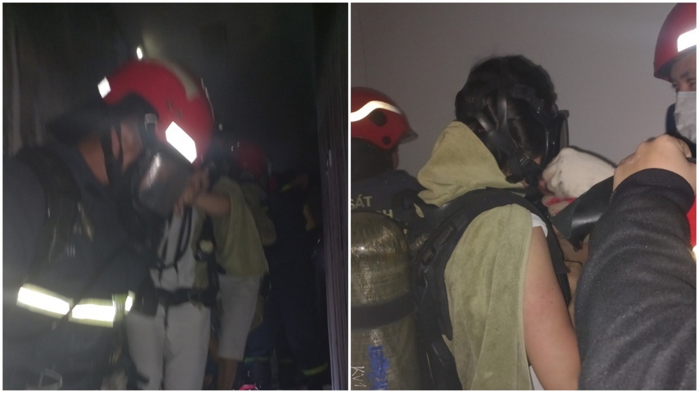 Cứu 6 người thoát nạn trong vụ cháy quán massage tại Long Biên - Ảnh 1.