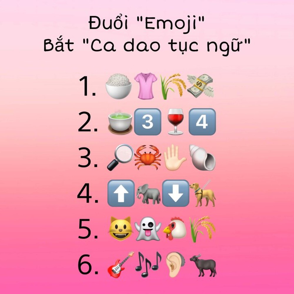 Thử thách nhìn Emoji đoán ca dao tục ngữ: Vừa quen vừa lạ, bạn có giải mã được? - Ảnh 1.