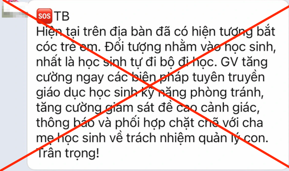 Thông tin bắt cóc trẻ em là thất thiệt, trường học mời công an vào cuộc - Ảnh 1.