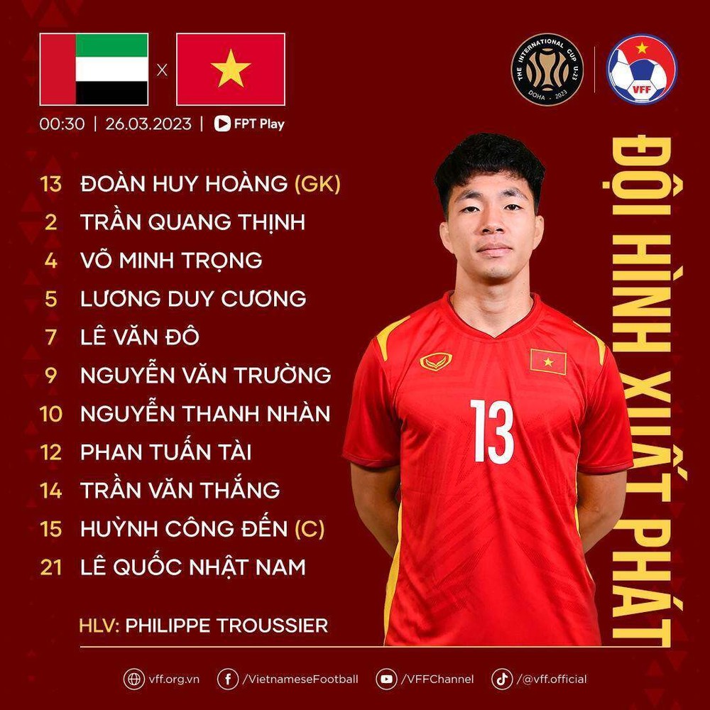 Trực tiếp bóng đá U23 Việt Nam vs U23 UAE giao hữu Doha Cup 2023 - Ảnh 1.