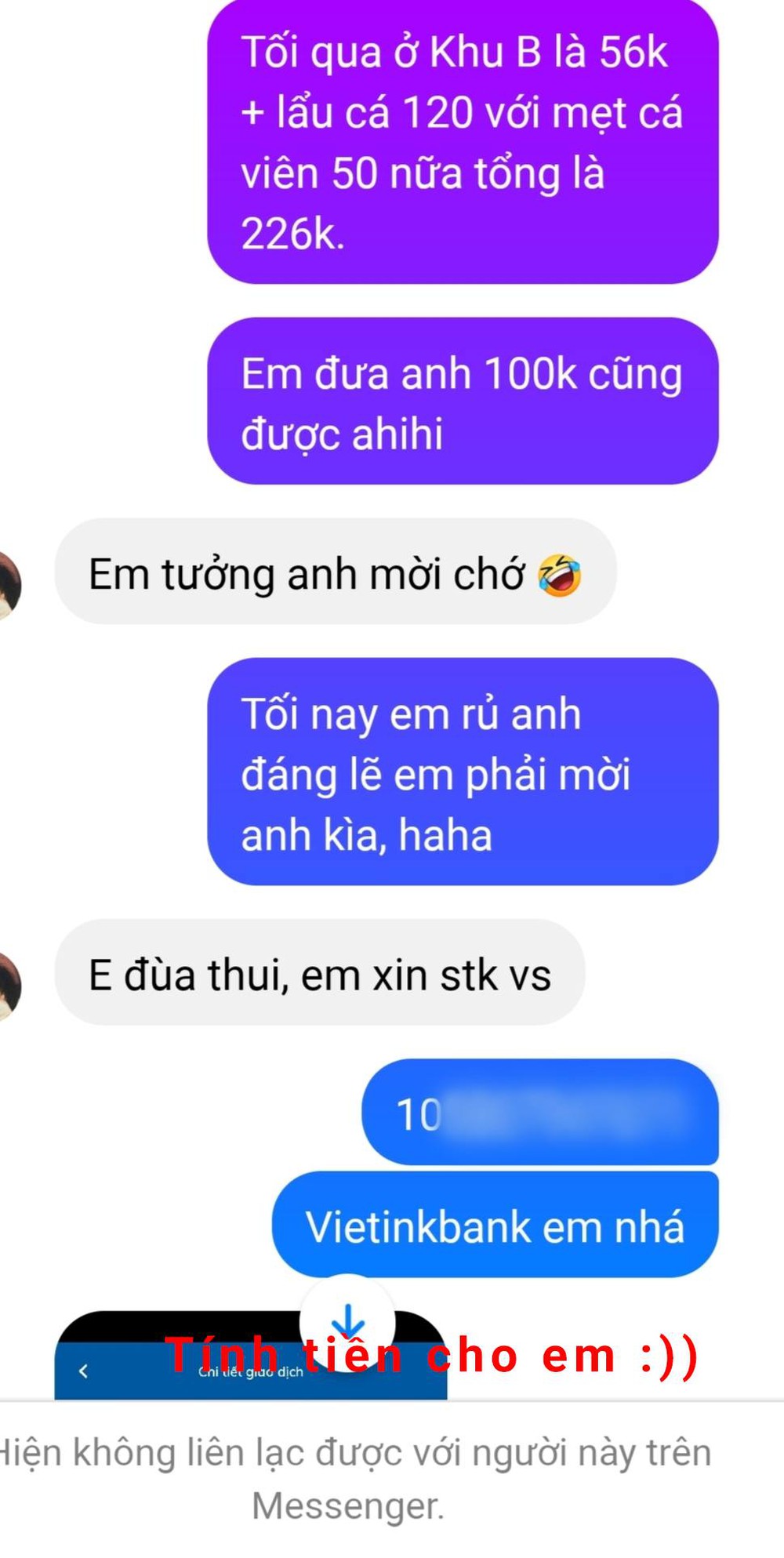 Gửi ‘bill’ chia đôi 226 nghìn trong buổi hẹn đầu, thanh niên thấy khó hiểu khi bị đối phương ‘chặn’