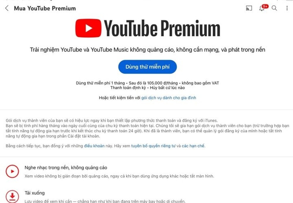Cách Đăng Ký Youtube Premium Tại Việt Nam