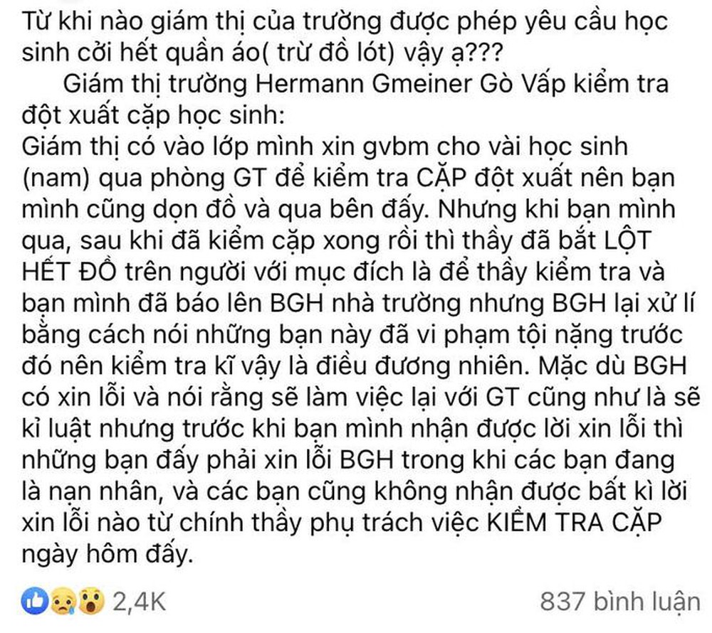 Vụ giám thị cho lột quần áo nam sinh: Trường Hermann Gmeiner nói gì? - Ảnh 1.