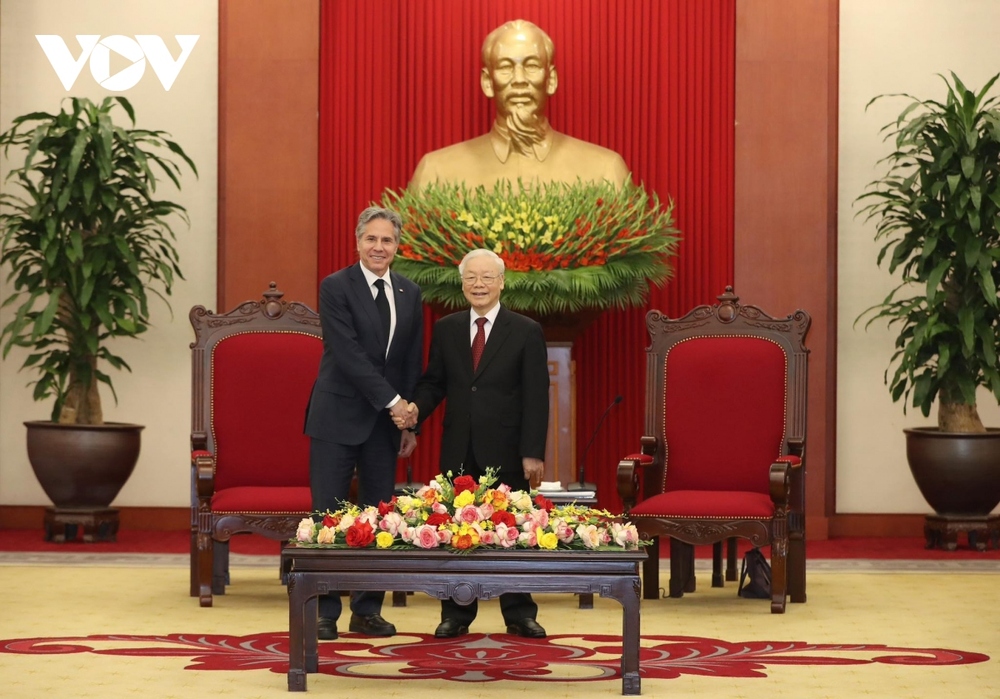 Tổng Bí thư Nguyễn Phú Trọng tiếp Ngoại trưởng Hoa Kỳ Antony Blinken - Ảnh 1.