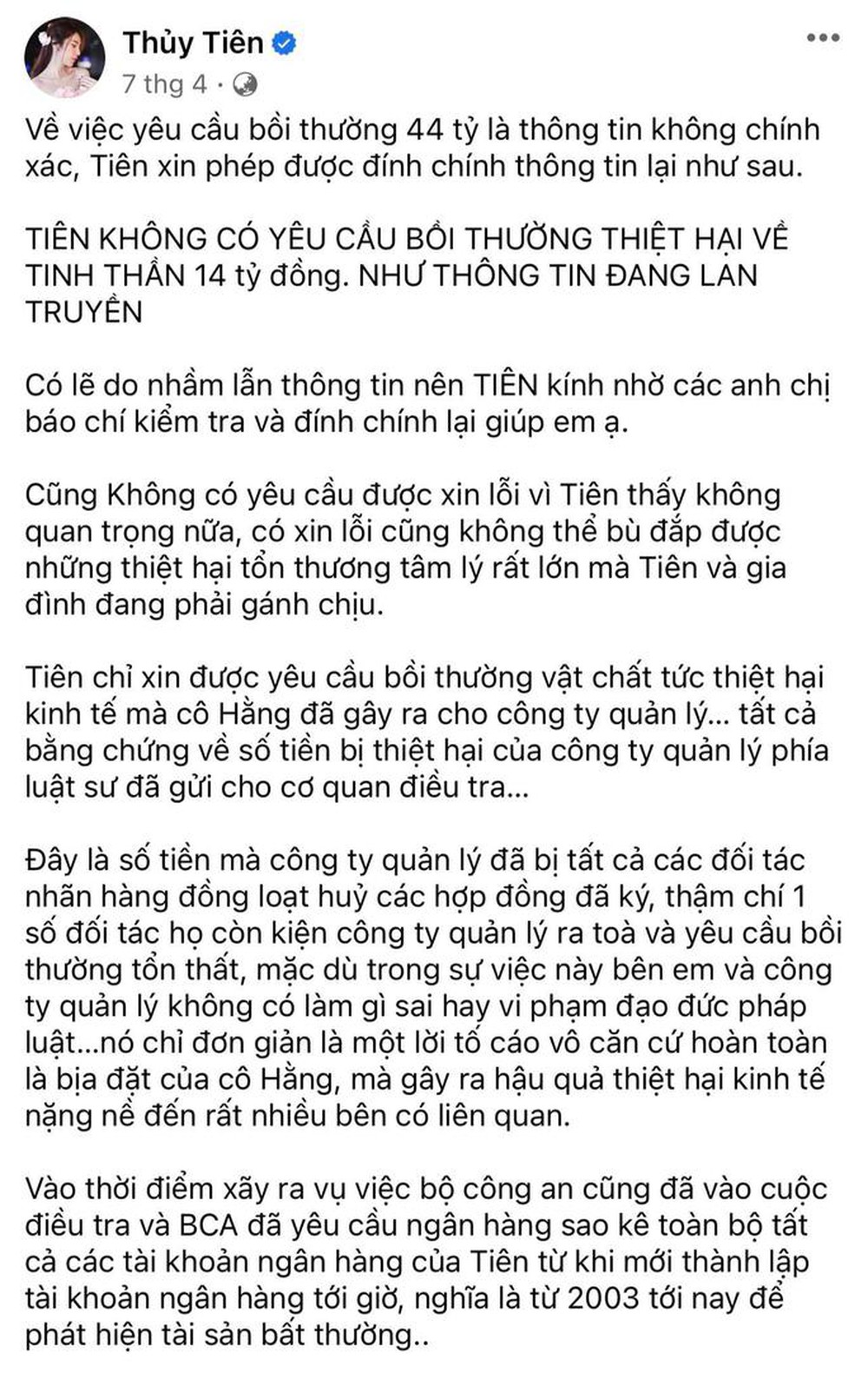 Ca sĩ Thủy Tiên yêu cầu kê biên tài sản bà Nguyễn Phương Hằng - Ảnh 1.