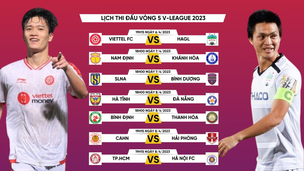 Lịch thi đấu vòng 5 V-League 2023: Viettel FC đại chiến HAGL - Ảnh 1.