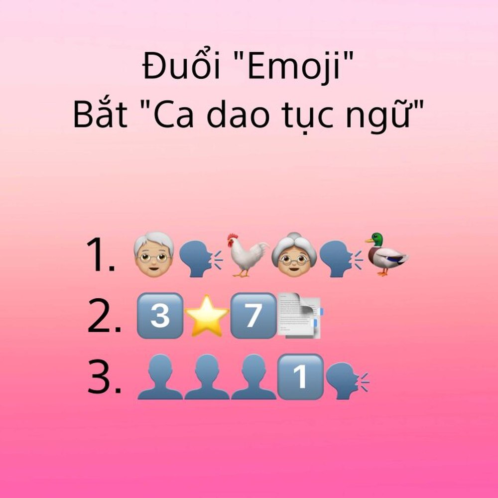 Đố bạn nhìn Emoji đoán được ca dao tục ngữ - Ảnh 1.