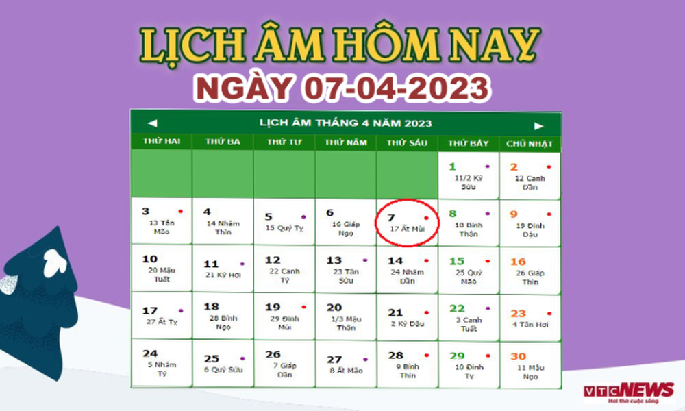 Lịch âm 7/4 – Âm lịch hôm nay 7/4 chính xác nhất - lịch vạn niên 7/4/2023 - Ảnh 1.