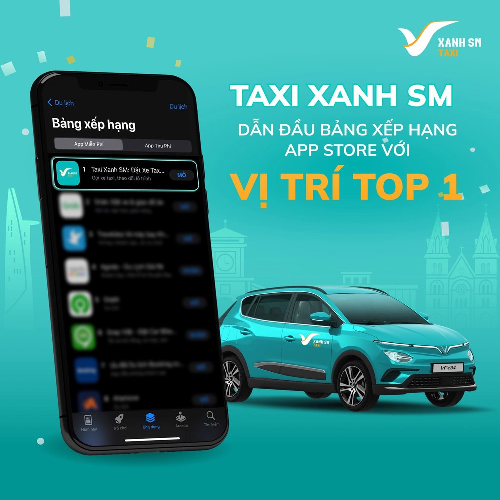 Chỉ 4 tiếng lên App Store, ứng dụng đặt taxi điện VinFast của công ty ông Phạm Nhật Vượng đã dẫn đầu lượt tải một danh mục - Ảnh 3.