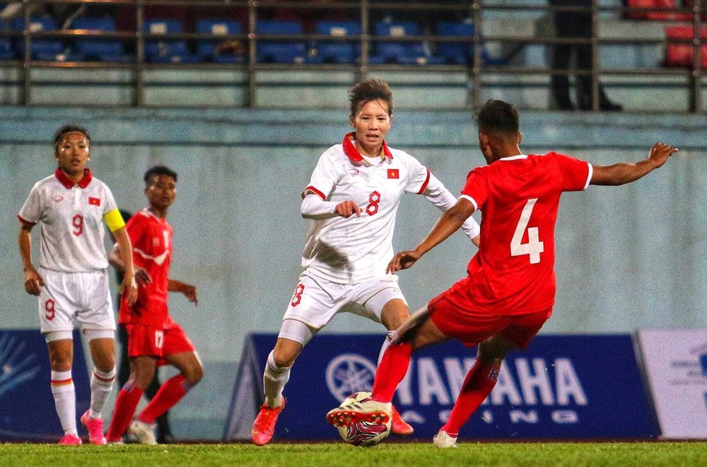 Trực tiếp bóng đá tuyển nữ Việt Nam 2-0 Nepal: Hải Yến lập cú đúp - Ảnh 1.