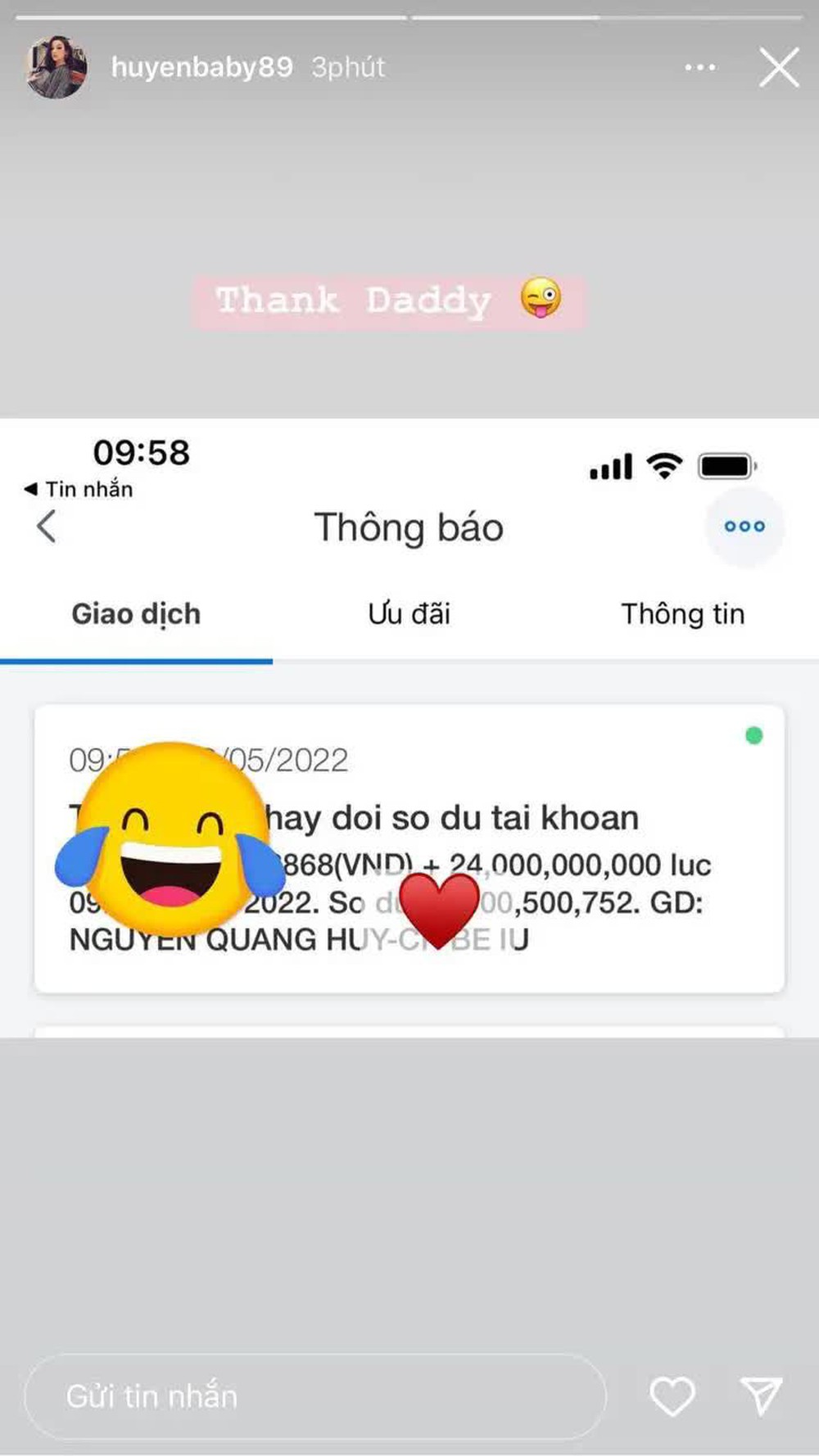 Huyền Baby khoe được chồng đại gia thì thầm vào tai ‘mai anh cho tiền nhé’, lần trước 24 tỷ còn lần này bao nhiêu?