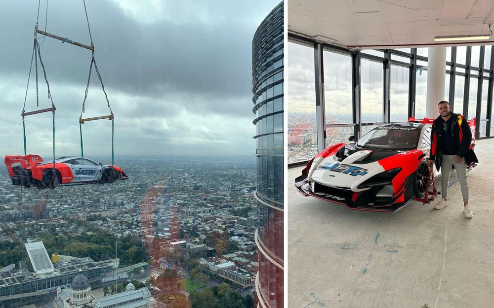 Cẩu siêu xe McLaren giá 2 triệu USD lên penthouse tầng 57 bị chỉ trích là khoe của, chủ xe phản bác mọi người giận dữ vì tôi có quá nhiều tiền - Ảnh 1.