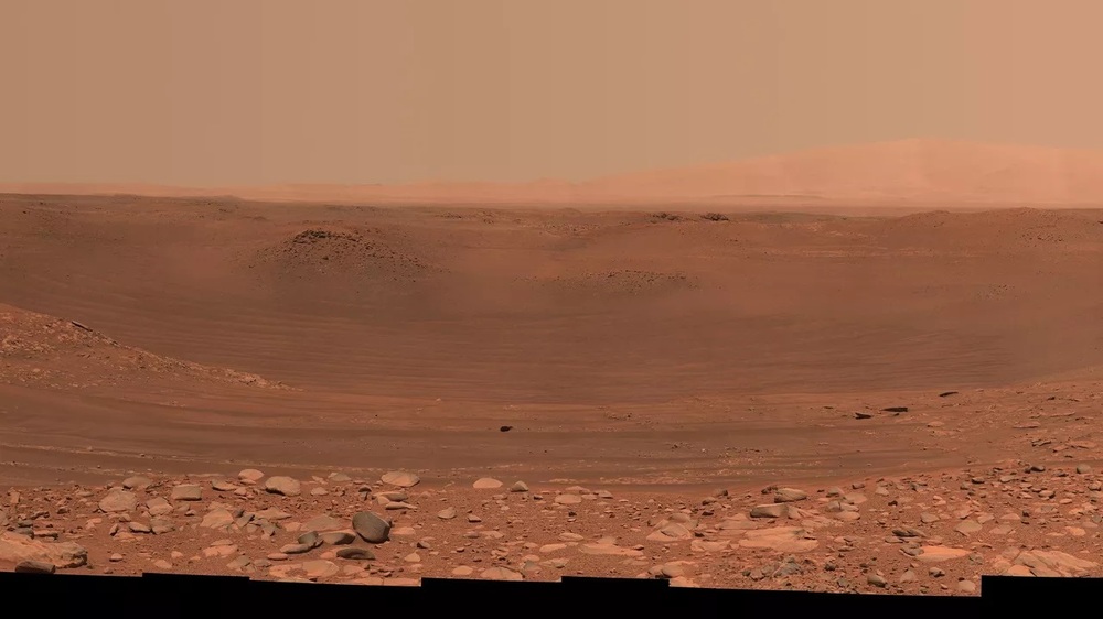 Tàu thăm dò NASA gửi hình ảnh đầu tiên về miệng núi lửa Belva trên Sao Hỏa - Ảnh 1.