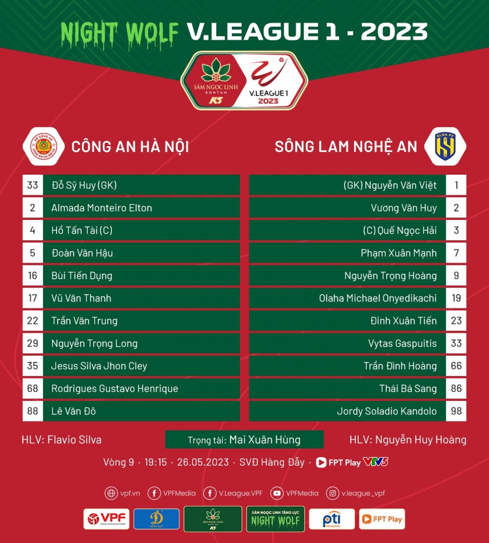 TRỰC TIẾP CLB Công an Hà Nội - SLNA: Vòng 9 V-League 2023 - Ảnh 1.