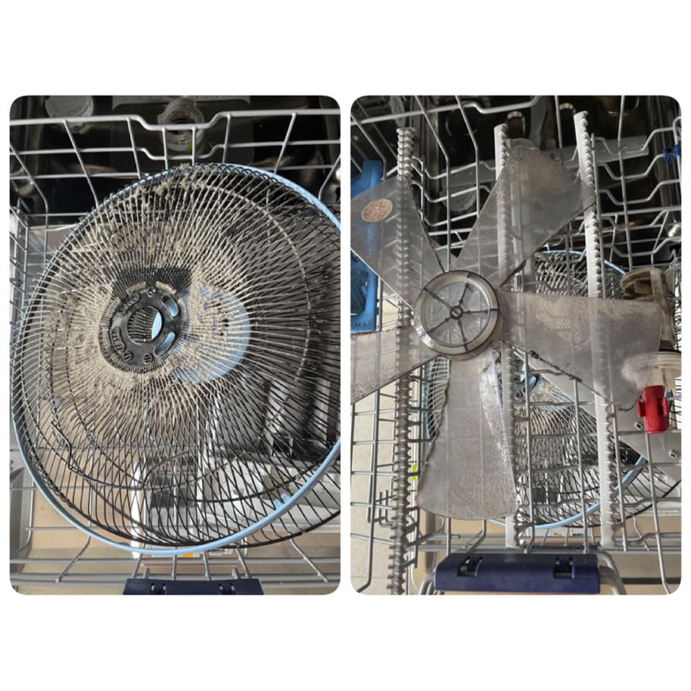 Dùng máy rửa bát để làm sạch quạt điện và máy giặt, mẹ đảm Hà Nội nhận nghìn like - Ảnh 3.