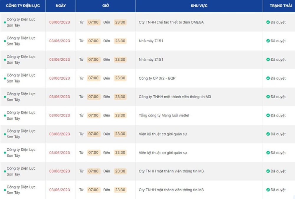 Lịch cúp điện hôm nay tại Hà Nội ngày 3/6/2023 - Ảnh 9.