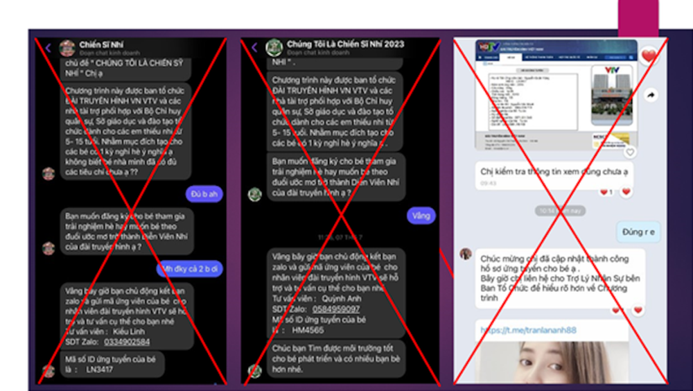 Công an Hà Nội cảnh báo thông tin tuyển chiến sỹ nhí mạo danh VTV trên mạng xã hội - Ảnh 2.