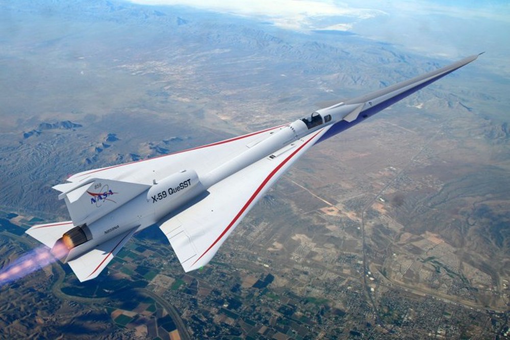 Mỹ trưng bày máy bay siêu thanh xuyên lục địa X-59 QueSST - Ảnh 8.