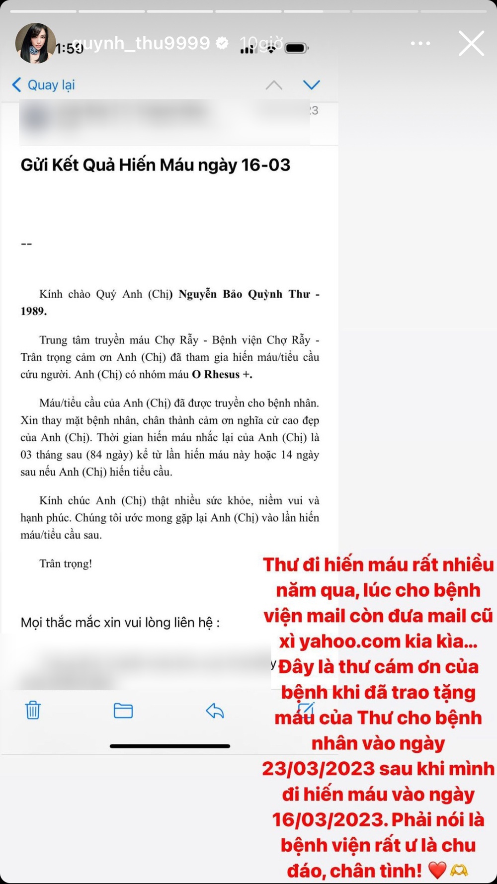 Động thái của Diệp Lâm Anh sau khi Quỳnh Thư lên tiếng về nghi vấn sử dụng chất kích thích - Ảnh 1.