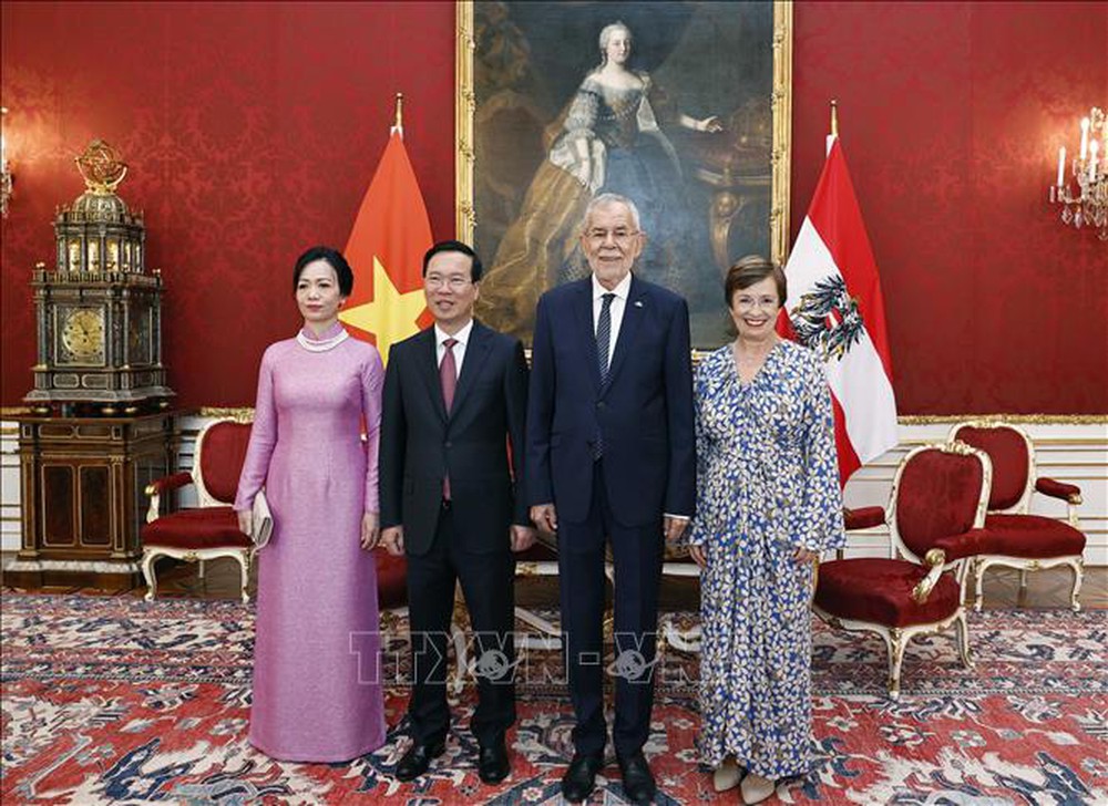 Cận cảnh lễ đón Chủ tịch nước Võ Văn Thưởng thăm Áo tại Cung điện Hofburg - Ảnh 5.