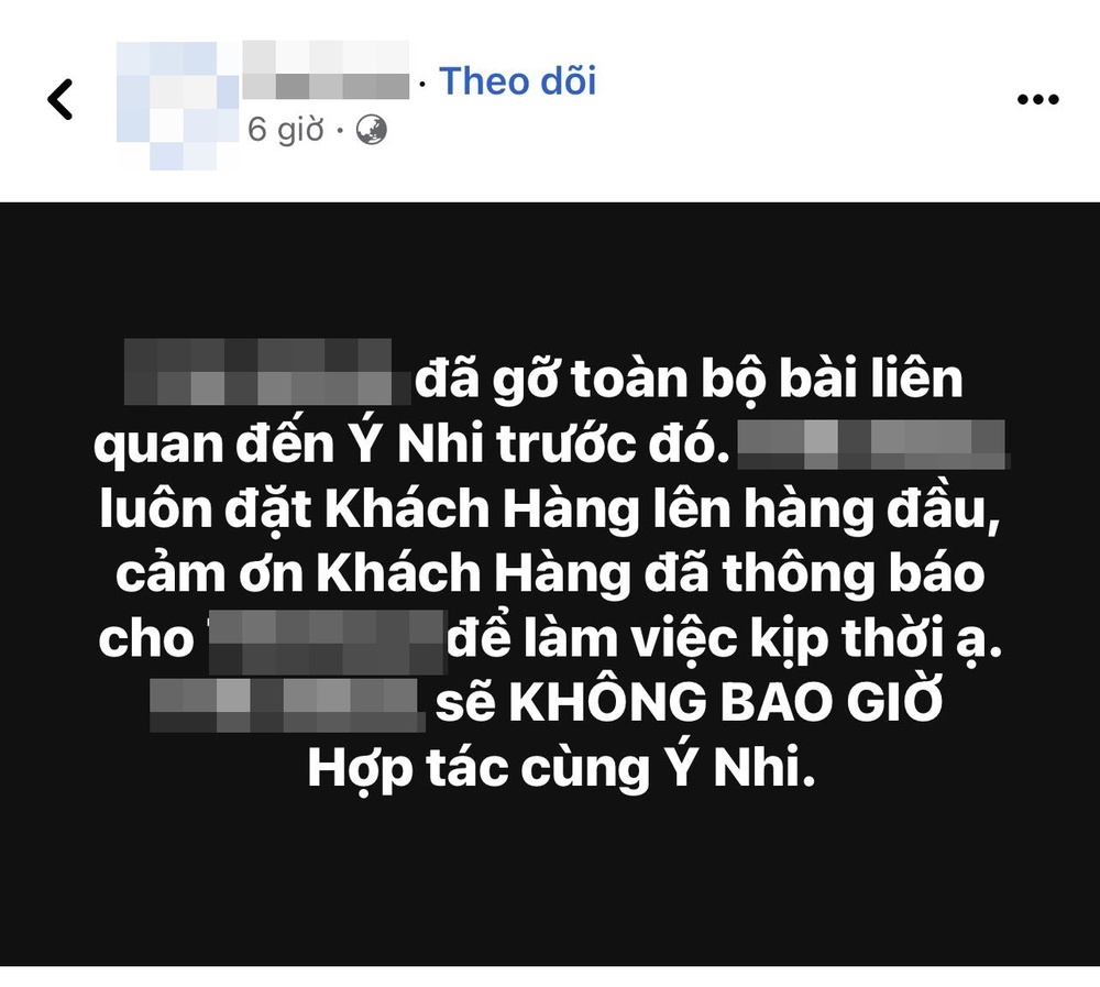 Hoa hậu Ý Nhi bị một nhãn hàng gỡ toàn bộ hình ảnh, tuyên bố không bao giờ hợp tác - Ảnh 1.