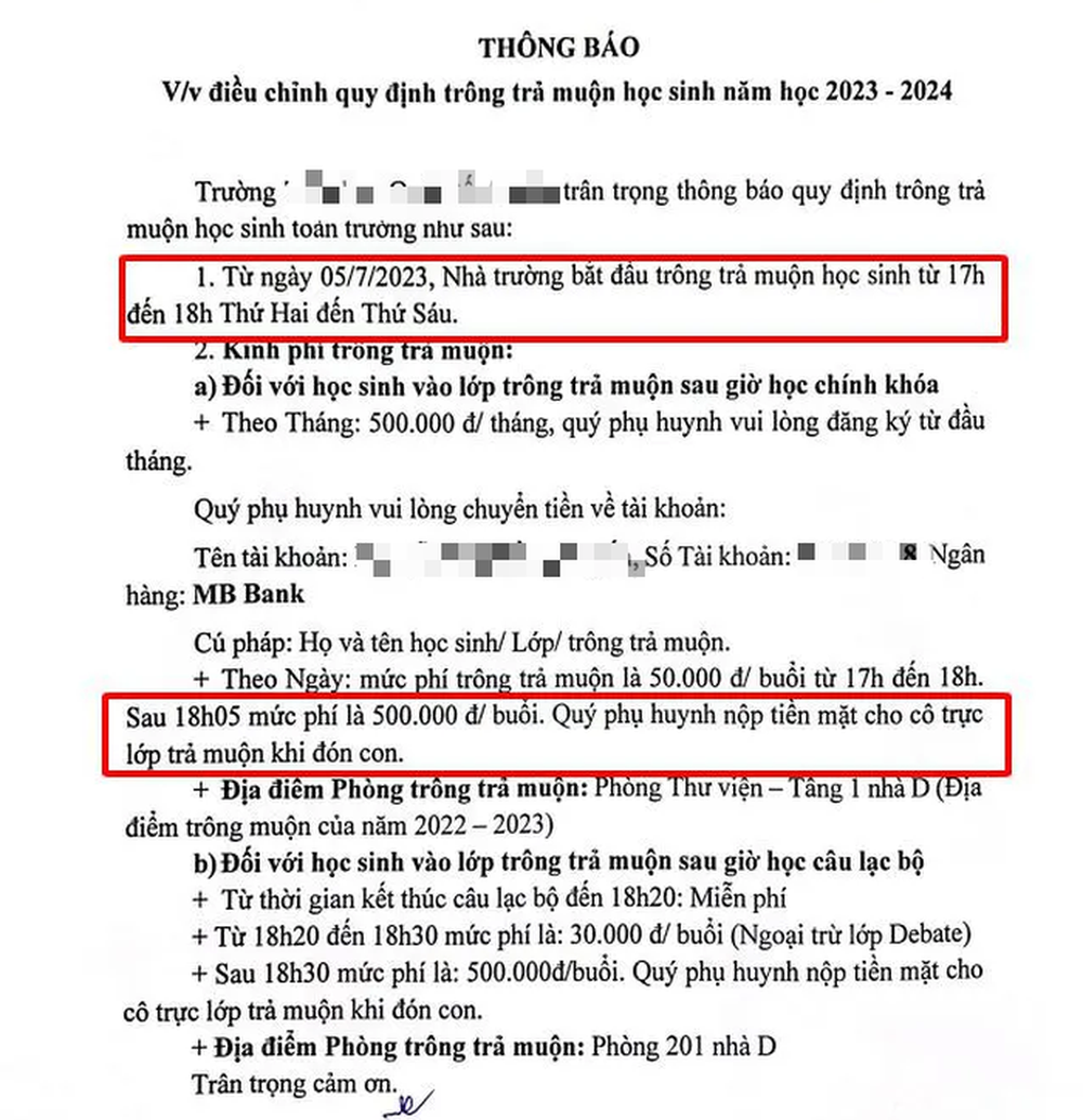 Xôn xao vụ phí trông học sinh ngoài giờ lên tới 500 ngàn đồng/buổi - Ảnh 1.