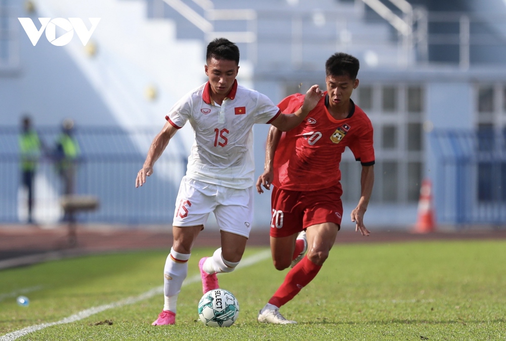 Trực tiếp U23 Việt Nam 1-0 U23 Lào: Võ Hoàng Minh Khoa lập công - Ảnh 1.