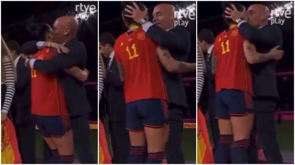 Chủ tịch LĐBĐ Tây Ban Nha bị chỉ trích vì ôm hôn nữ cầu thủ vô địch World Cup - Ảnh 1.