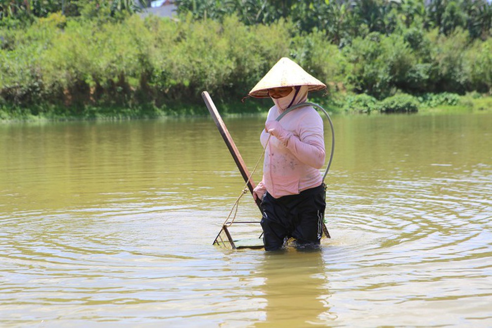 Ngâm mình tìm “lộc trời” ở lòng sông Ngàn Phố - Ảnh 1.