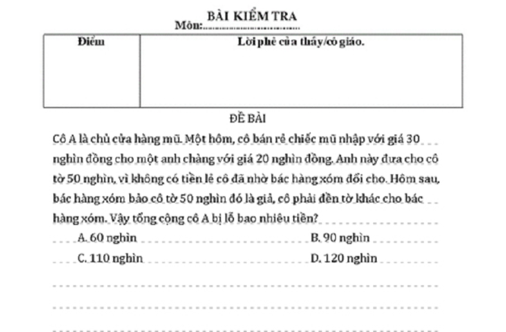 Bài toán bán mũ hại não của học sinh tiểu học - Ảnh 1.