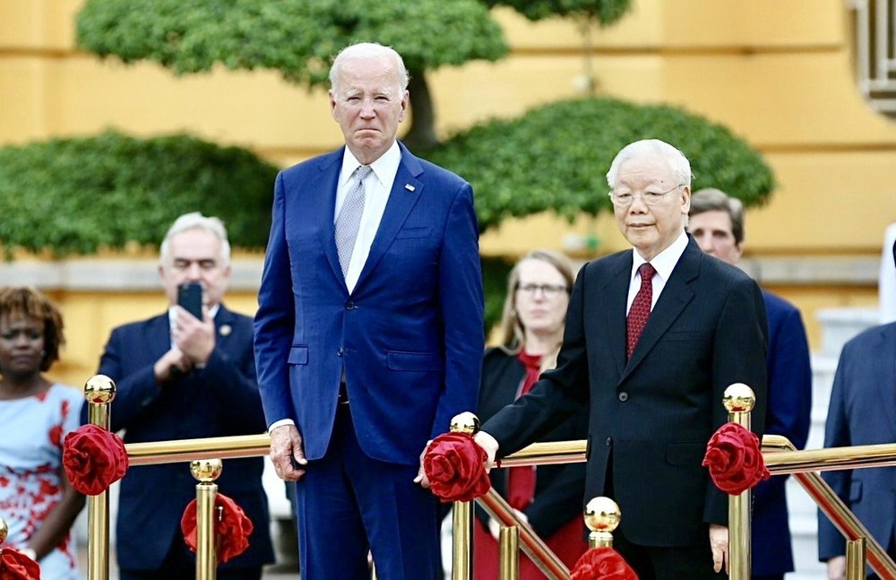 Tổng Bí thư Nguyễn Phú Trọng chủ trì lễ đón chính thức Tổng thống Mỹ Joe Biden - Ảnh 3.