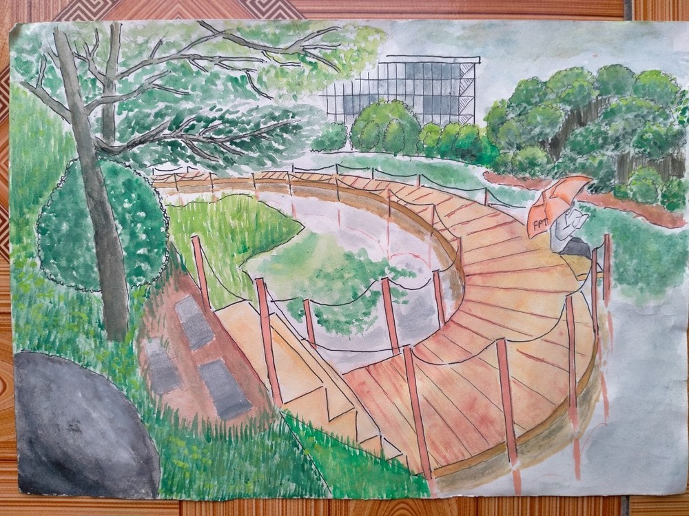 Chỉ tập tành học vẽ từ bạn bè và Youtube, nữ sinh Hà Nội bất ngờ giành học bổng nhờ bức tranh vẽ trong 6 ngày - Ảnh 2.