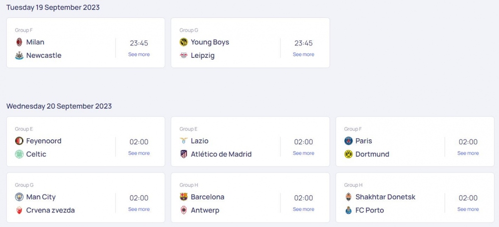 Lịch thi đấu Cúp C1 châu Âu hôm nay 19/9: Khởi tranh bảng tử thần - Ảnh 2.