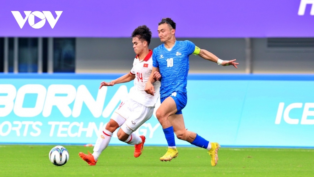 Trực tiếp Olympic Việt Nam 3-0 Olympic Mông Cổ: Cơn mưa bàn thắng - Ảnh 1.