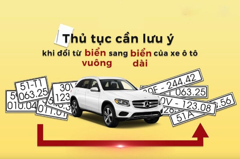 Thủ tục đổi xe ô tô từ biển vuông sang biển dài - Ảnh 1.