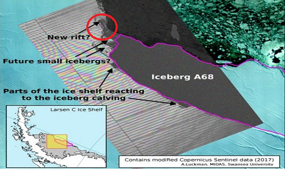 Thảm họa nối tiếp nhau: Phát hiện vết nứt mới tại vùng tảng băng 1.000 tỷ tấn vừa vỡ ra - Ảnh 2.