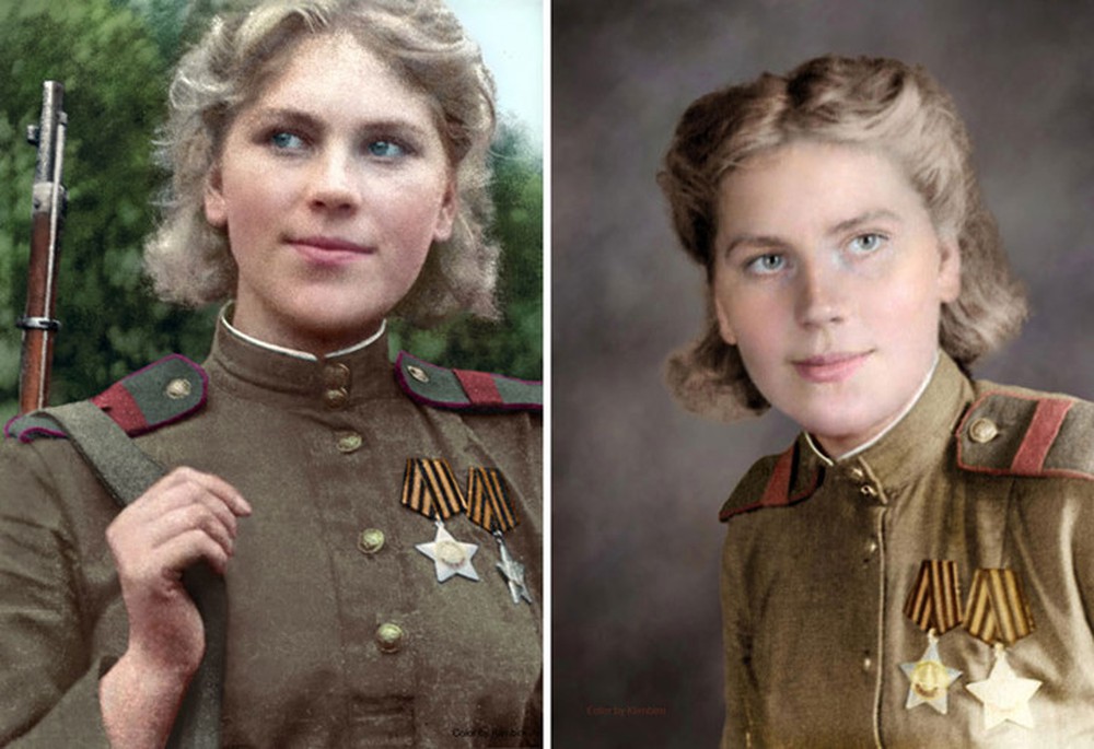 Các nữ xạ thủ bắn tỉa Xô viết sinh động trong những bức ảnh tô màu - Ảnh 6.