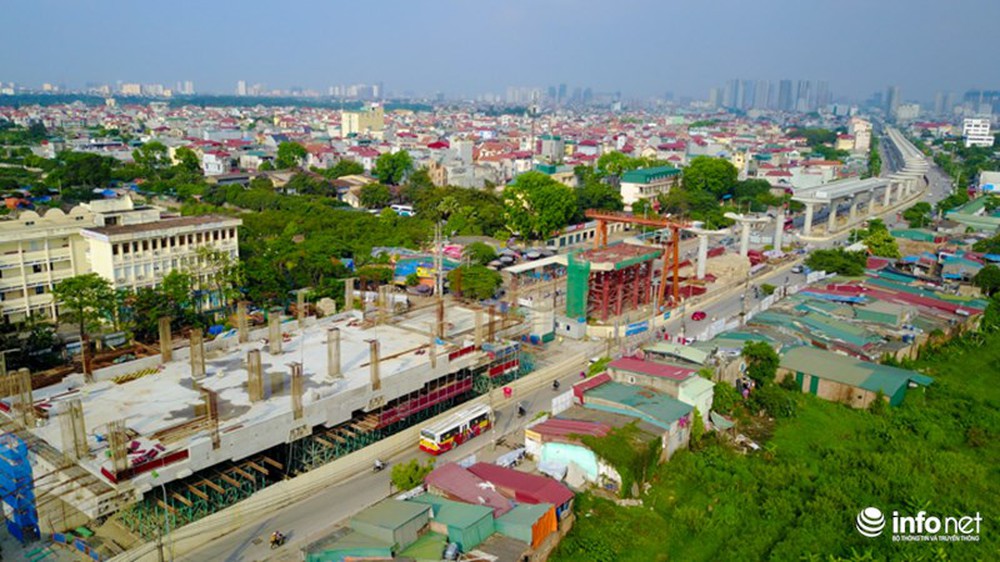 Toàn cảnh tuyến đường sắt Metro Nhổn-Ga Hà Nội đang thi công - Ảnh 1.