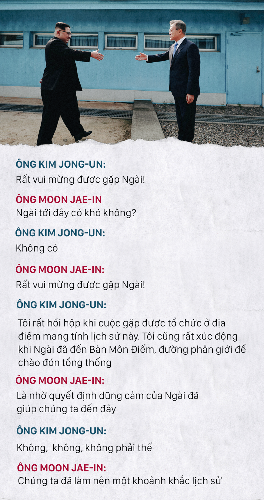 Những đoạn đối thoại thú vị giữa 2 ông Kim Jong-un và Moon Jae-in ở thượng đỉnh liên Triều - Ảnh 1.