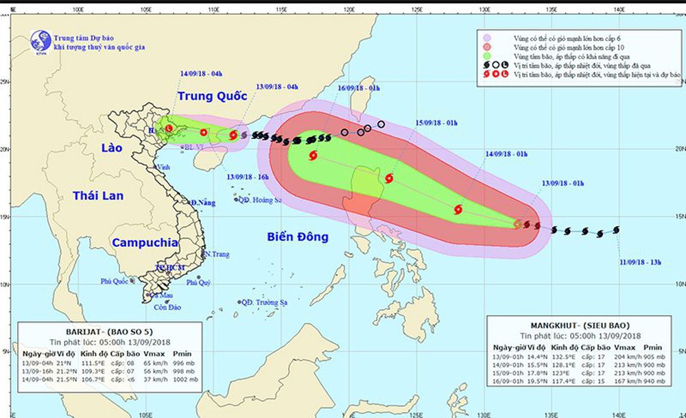 Bão số 5 gây mưa lớn, siêu bão Mangkhut giật trên cấp 17, tăng tốc tiến vào Biển Đông - Ảnh 1.