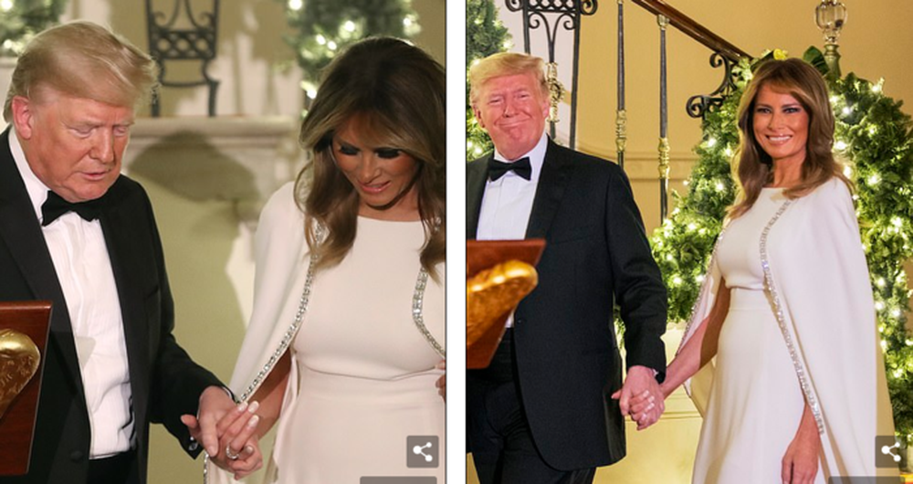 Bà Melania rạng ngời trong chiếc váy 4.000 USD, tay trong tay cùng ông Trump dự sự kiện mừng Giáng sinh - Ảnh 7.