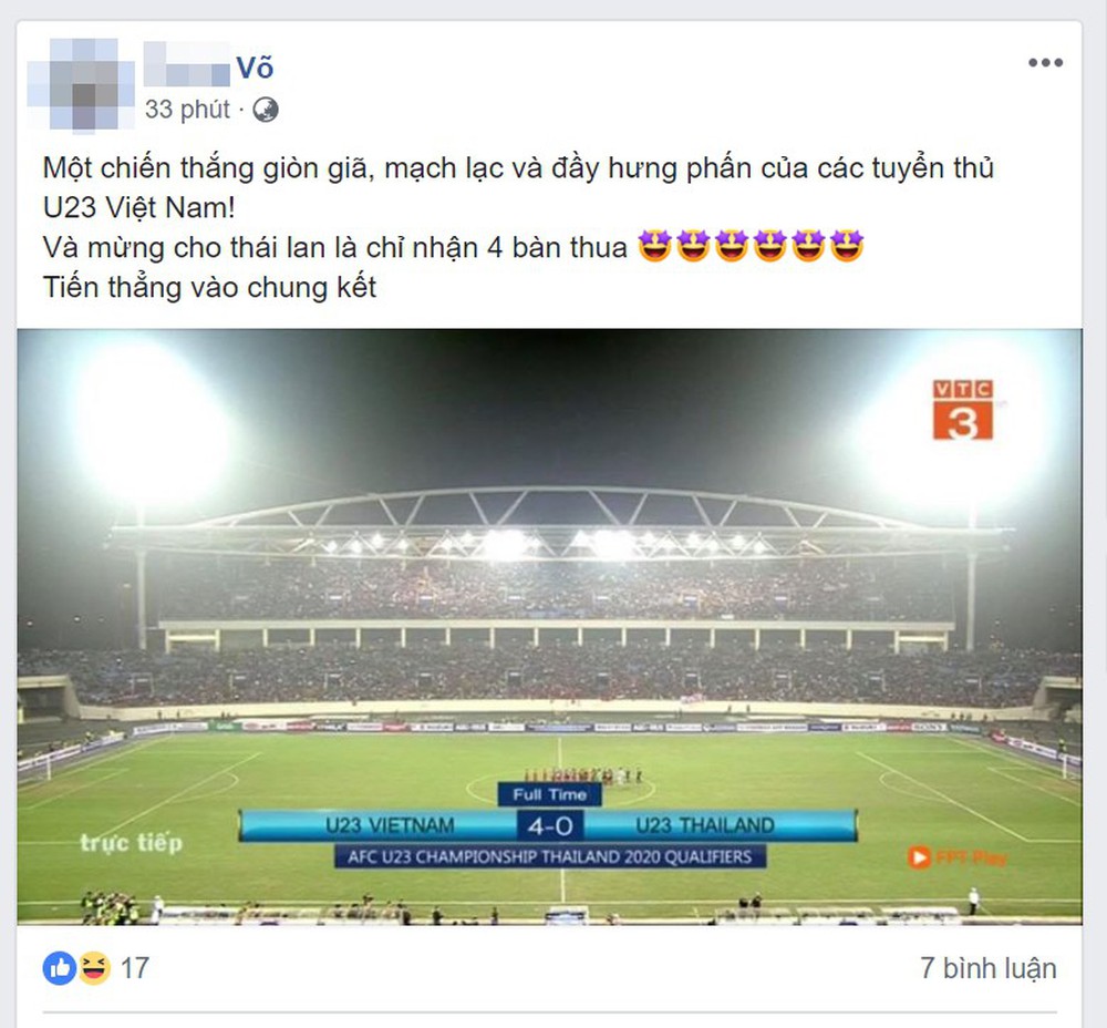 Việt Nam thắng trận lịch sử trước U23 Thái Lan, sự phấn khích tràn ngập khắp mạng xã hội - Ảnh 4.