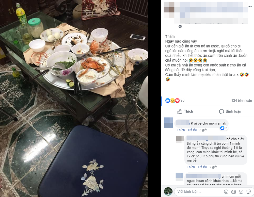Nhìn mâm cơm bung bét nhà chồng để phần, nàng dâu tủi thân ứa nước mắt sau một hồi trông con quấy khóc đúng bữa ăn - Ảnh 1.