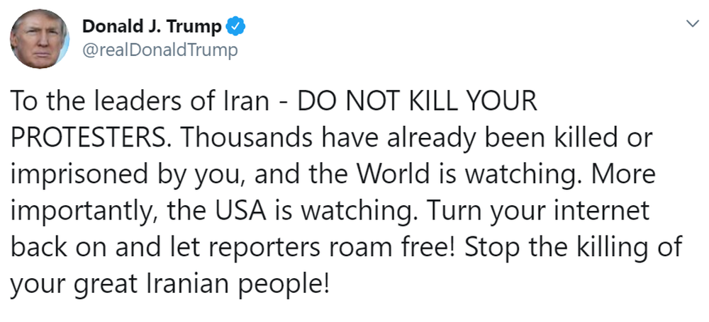 Iran chấn động vì biểu tình, ông Trump đổ thêm dầu vào lửa bằng thông điệp cực kỳ gay gắt - Ảnh 2.